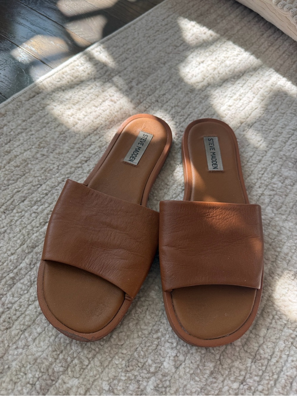 Steve Madden Brown Slide Sandals